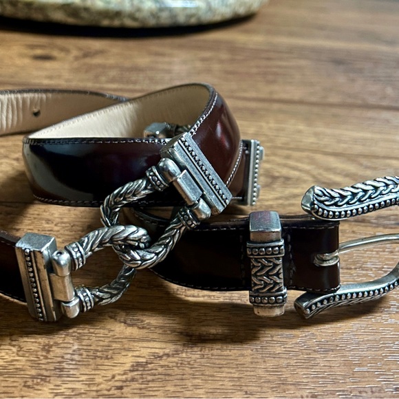 Brighton • 1996 • Medium • Brown Leather • Silver Metal Chain • Western • Belt - Picture 6 of 16